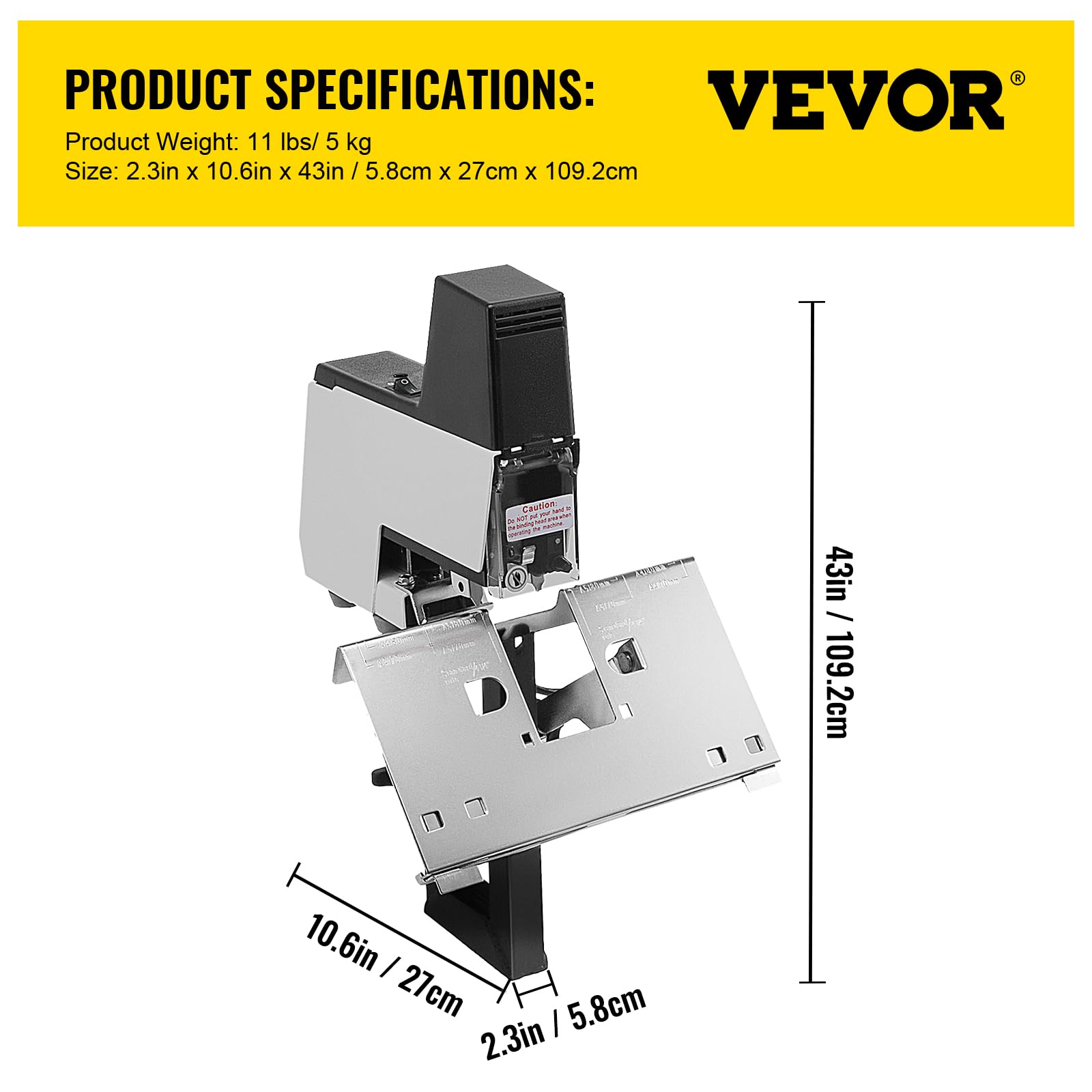 VEVOR Electric Stapler Rapid 106 Automatic Saddle Book Binder - Heavy Duty Flat & Book Binding Machine for 2-50 Sheets (110V, Black) - Perfect for Office, School, and Home Document Binding