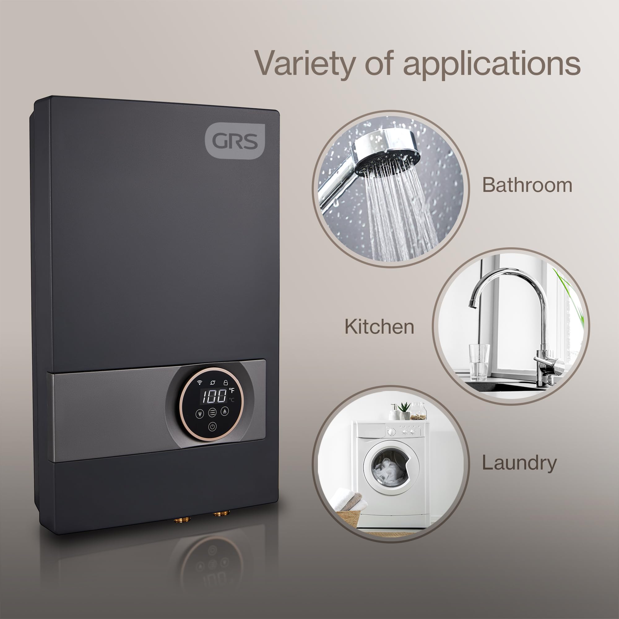 GRS 13KW 240V Electric Tankless Water Heater - Instant On-Demand Hot Water System with Digital Display for Shower & Kitchen | Easy Installation | Energy Efficient Home & RV Use