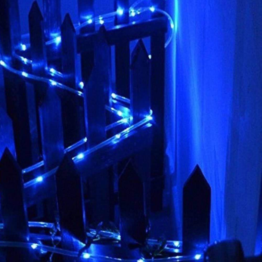 AMZSTAR 100 LED Solar Rope Lights 39ft/12M Waterproof Outdoor String Lights - Copper Wire Fairy Lights for Garden, Yard, Pathway, Fence, Tree & Wedding Party Decoration (Blue) | Energy-Efficient Solar Powered Lighting for Patio, Landscape & Evening Ambiance