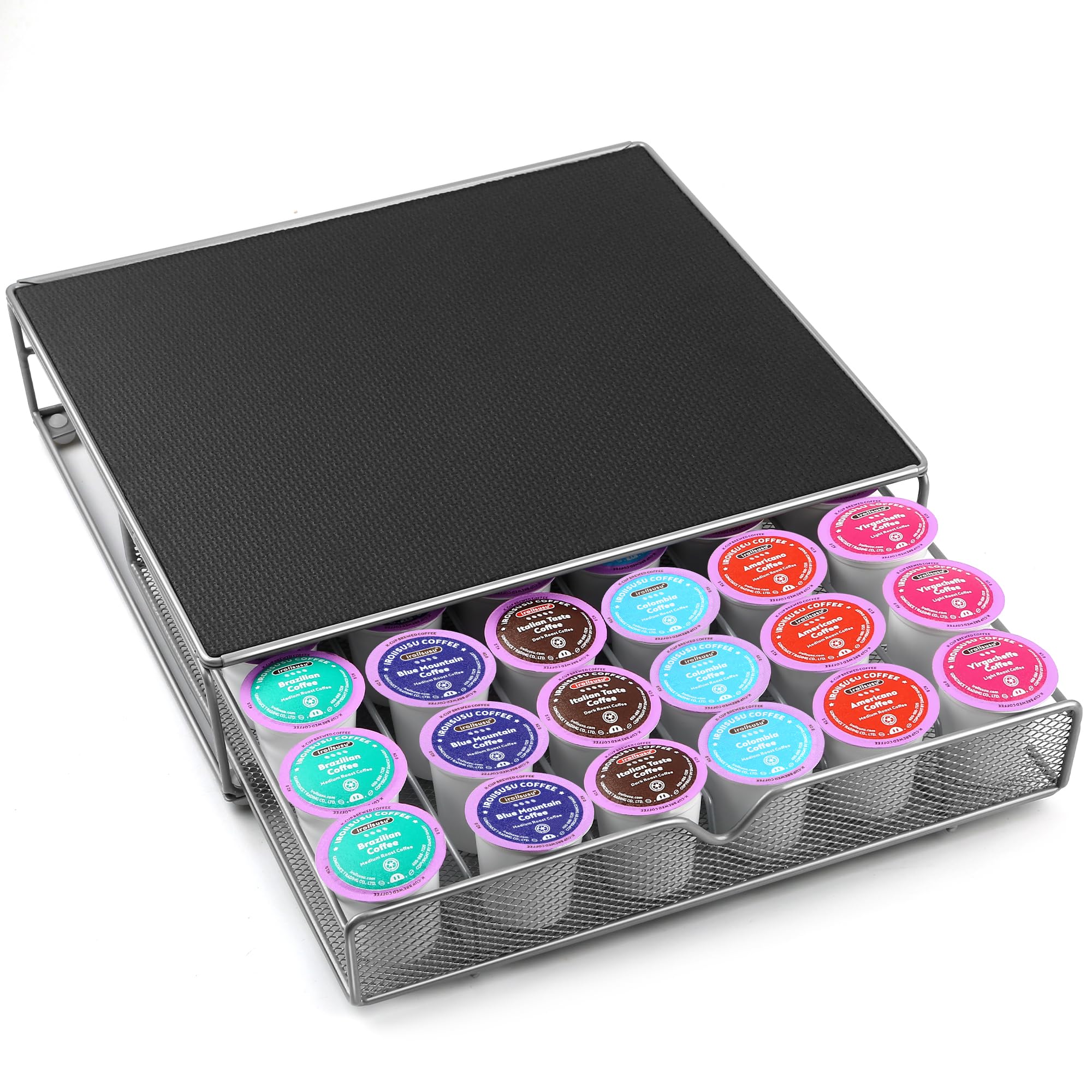 36-Cup Coffee Pod Drawer Organizer - Under Coffee Pot Storage for Home & Office