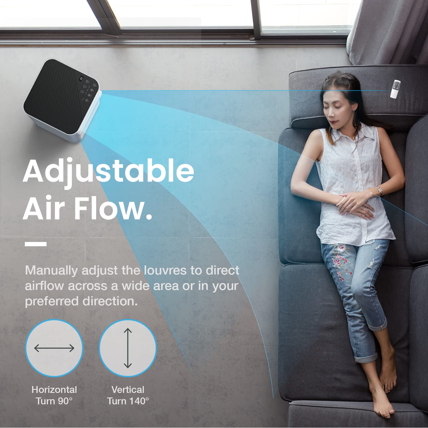 Pro Breeze 4-in-1 Portable Air Conditioner 7000 BTU - Energy Efficient Cooling Unit with Remote Control, 24H Timer & Window Vent Kit - Perfect for Bedroom, Office & Small Spaces