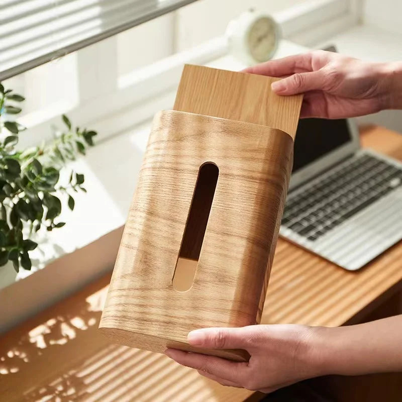 Premium Walnut Wood Tissue Box Holder - Handcrafted Solid Wood Home Decor for Living Room, Bedroom & Bathroom - Elegant & Functional Tissue Paper Dispenser for Home & Office Use