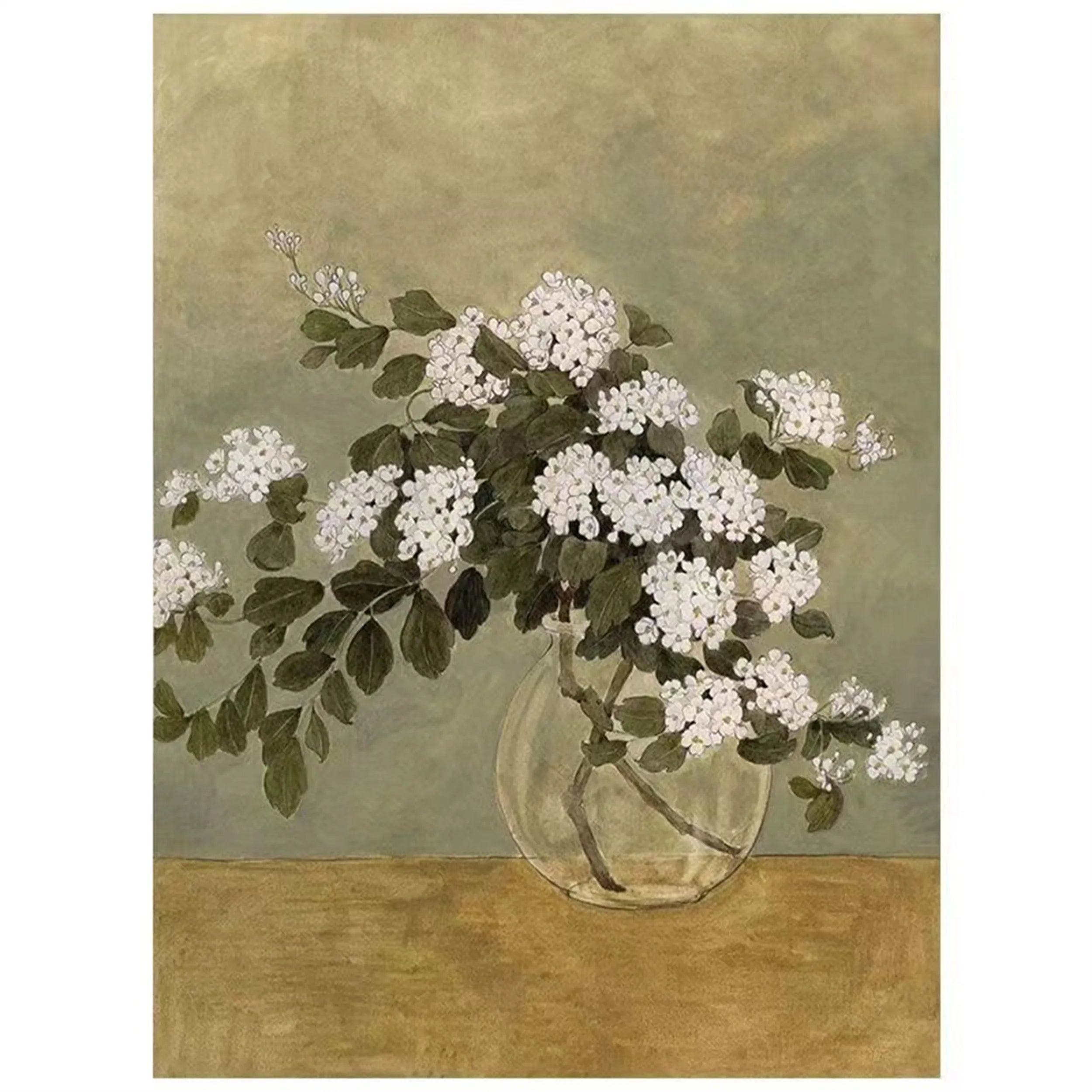 Beautiful Flower and Tree Painting #FT068 - Handmade Canvas Art for Home Decor, Living Room, Bedroom & Office Wall