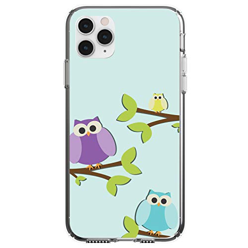 Blue Purple Yellow Owls On Clear Case