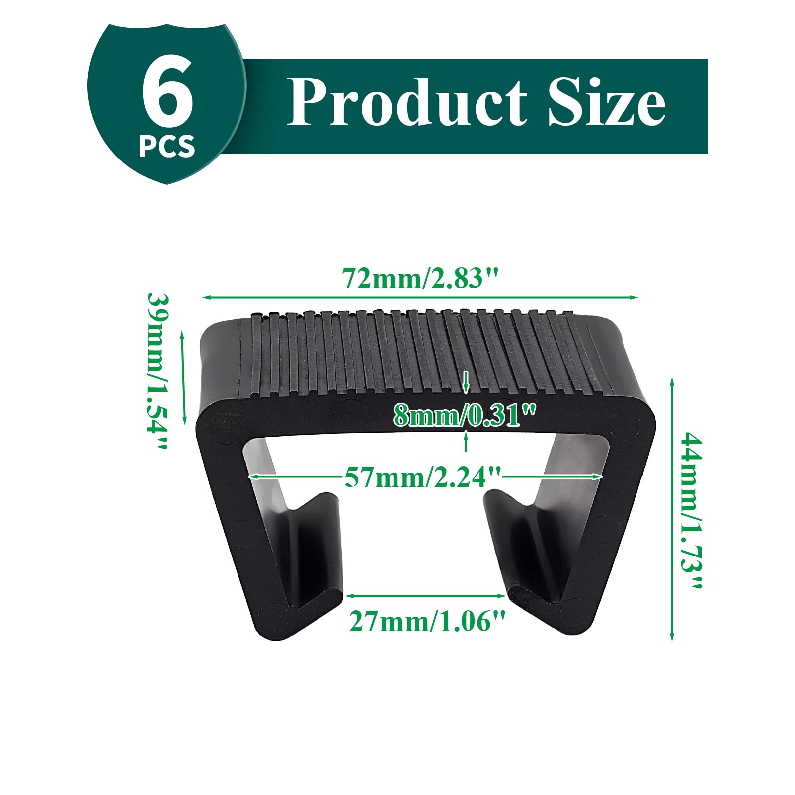 Biaungdo 6-Pack Heavy Duty Outdoor Furniture Clips - Black Rattan Sectional Couch Connectors (7.2x3.9x4.2cm) for Patio Sofa, Wicker Chairs & Modular Furniture - Secure Fastening Clamps for Windy Weather & Outdoor Entertaining
