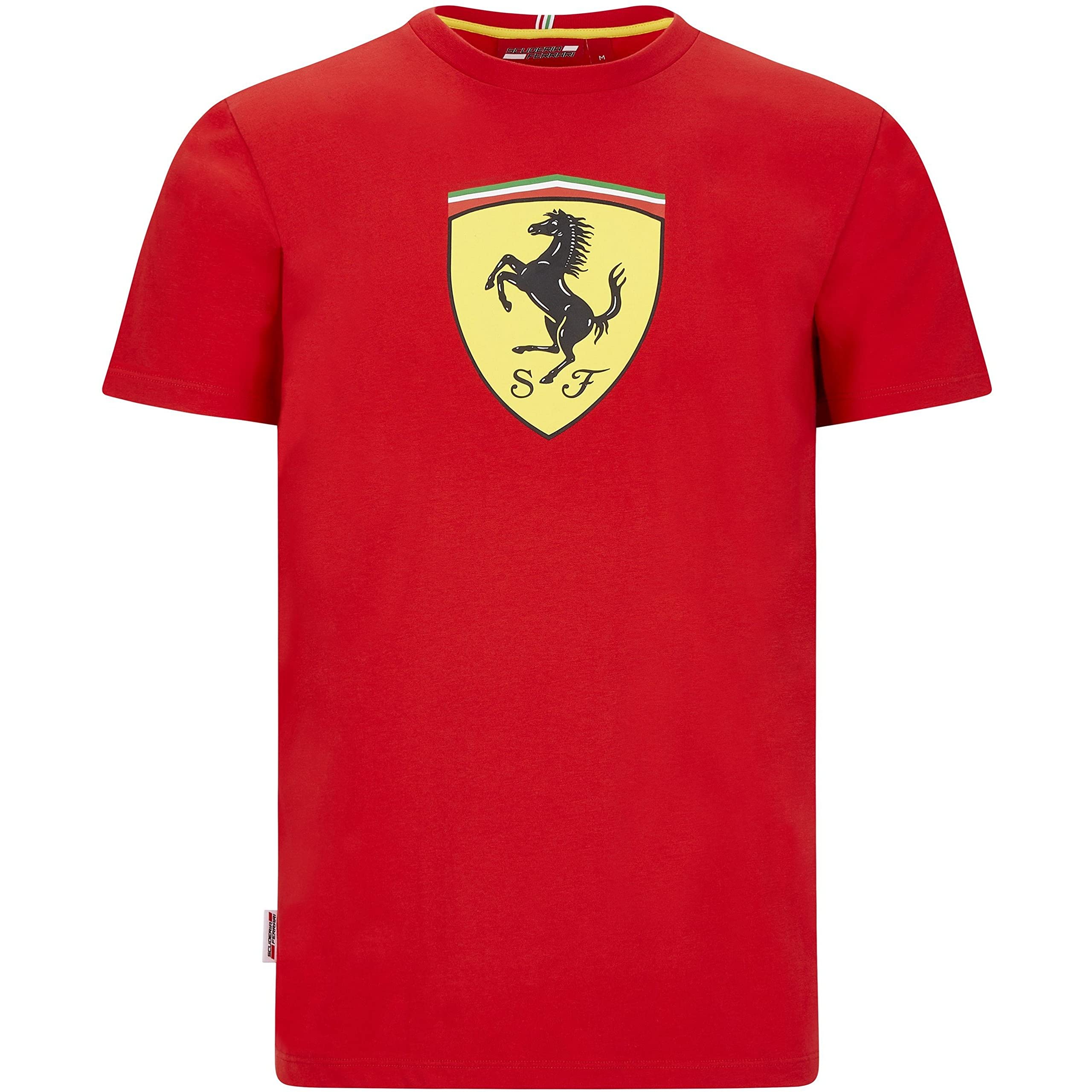 Ferrari Scuderia F1 Boys' Large Shield Graphic T-Shirt - Black & Red Racing Design (Size 11-12 Years) - Perfect for Motorsport Fans, Birthday Gifts & Casual Wear