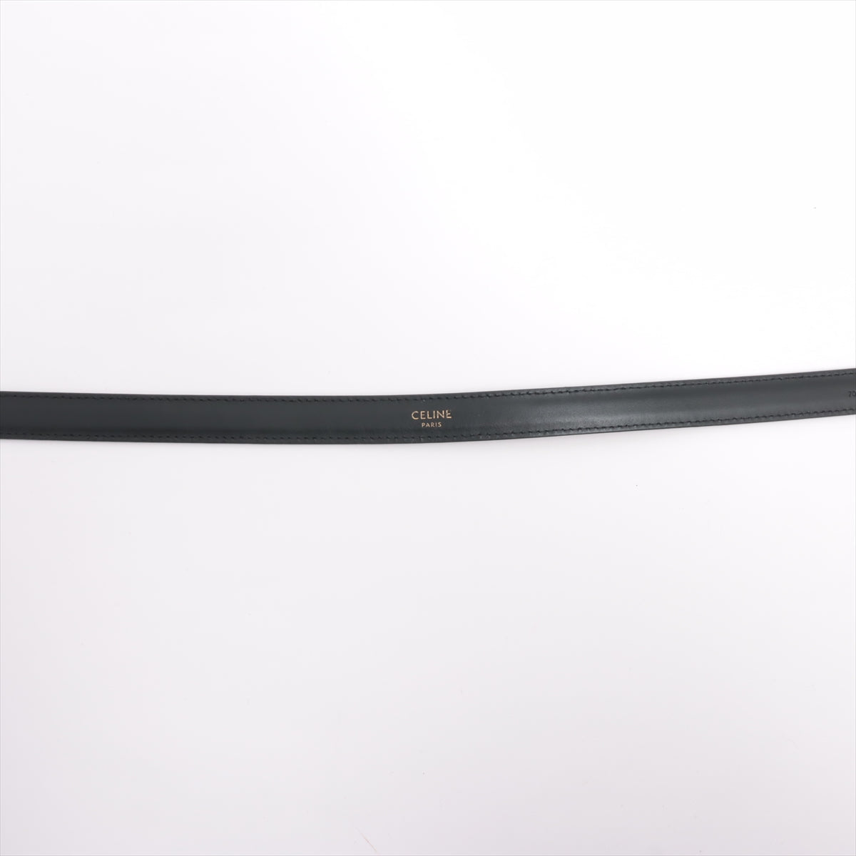 Celine Small Triomphe Belt - Genuine Black Leather, Size 70 - Luxury Fashion Accessory for Women | Perfect for Office, Evening Outfits & Special Occasions