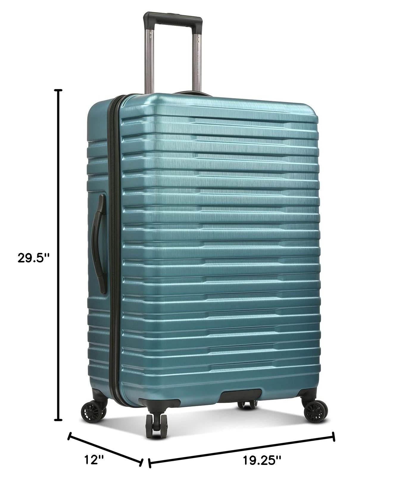 U.S. Traveler Boren 30-Inch Polycarbonate Hardside Spinner Luggage - Teal Checked Suitcase with 8 Wheels & Aluminum Handle | Durable Travel Suitcase for International Flights, Business Trips & Family Vacations