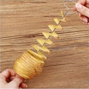 Stainless Steel Potato Twister Machine - 4 Reusable Spiral Cutter Sticks for Tornado Potato Chips Maker | Perfect for Home Cooking, Parties & Snack Making