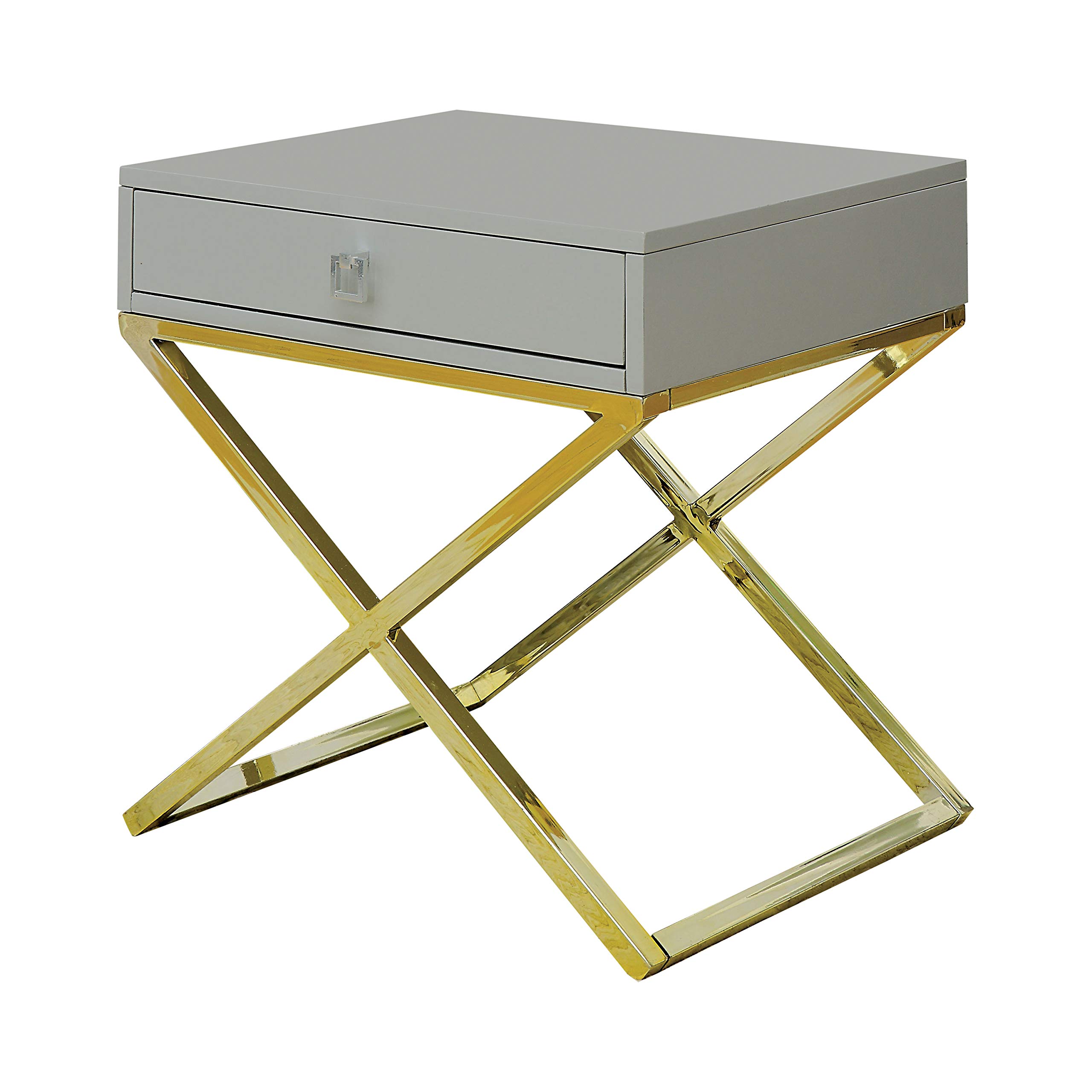 24/7 Shop at Home Winnifred Contemporary 24-inch 1-Drawer End Table, Gray - Modern Nightstand for Bedroom, Living Room Accent Table with Storage