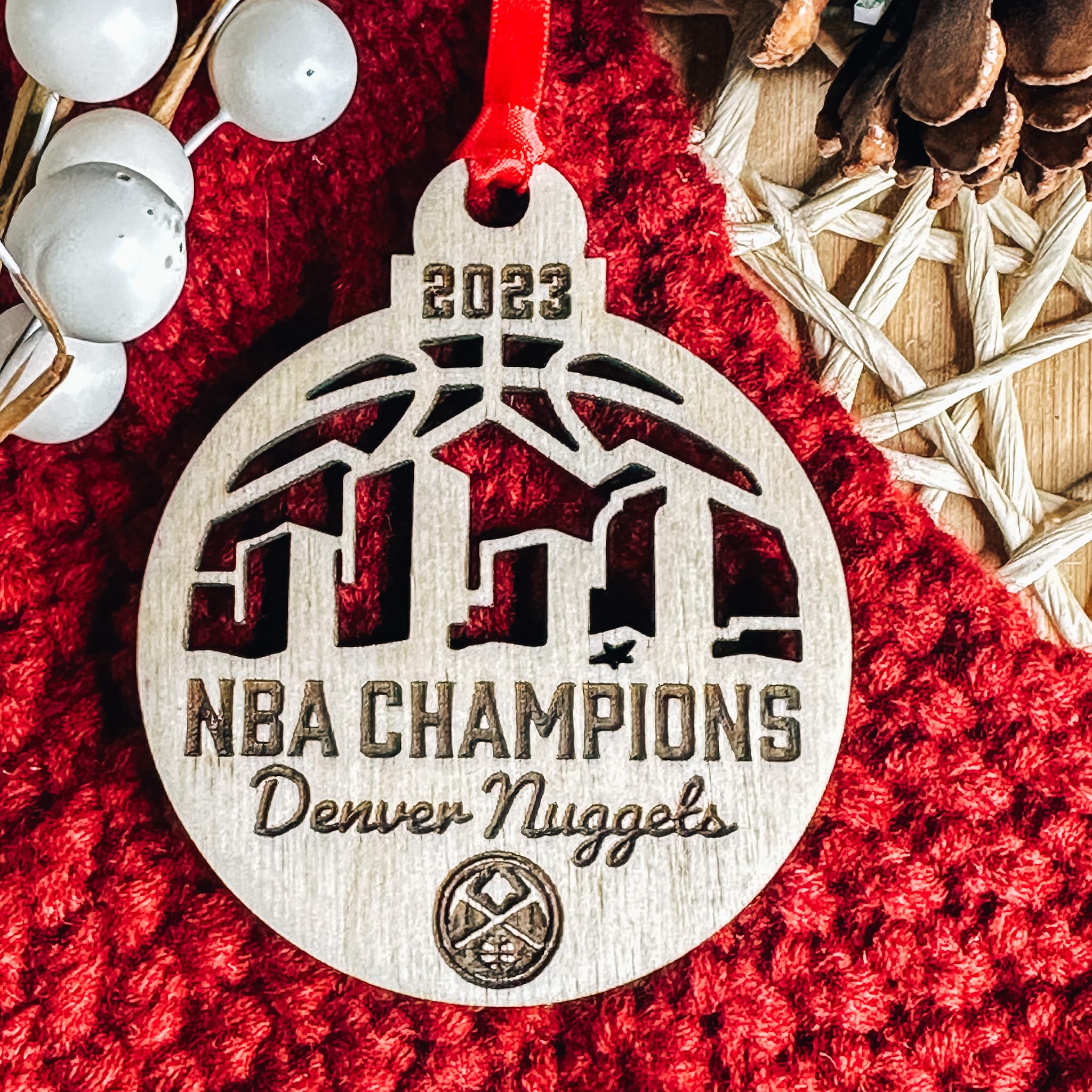 Denver Nuggets NBA Championship Christmas Ornament - Basketball Tree Decor for Fans