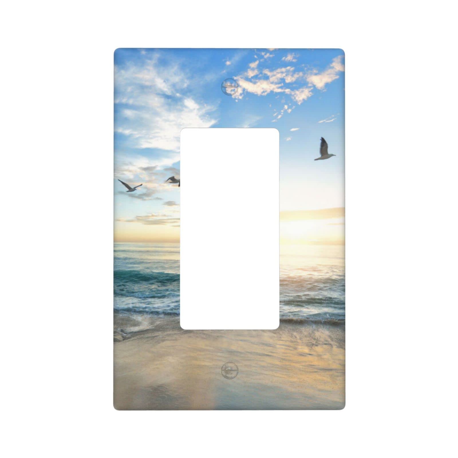 Sunset Coastal Beach Decor Light Switch Cover - 1 Gang Rocker Wall Plate, Single Decorator Switch Plate Cover (4.5