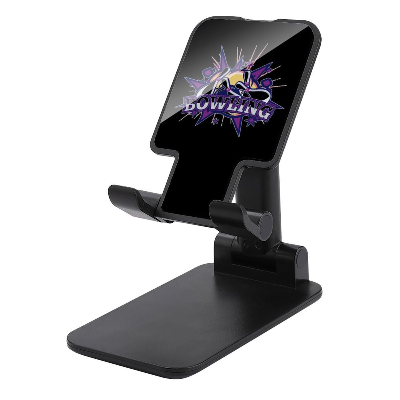 Foldable Bowling Ball Phone Stand Holder - Universal Compatible with All Smartphones for Desk, Office, and Home Use
