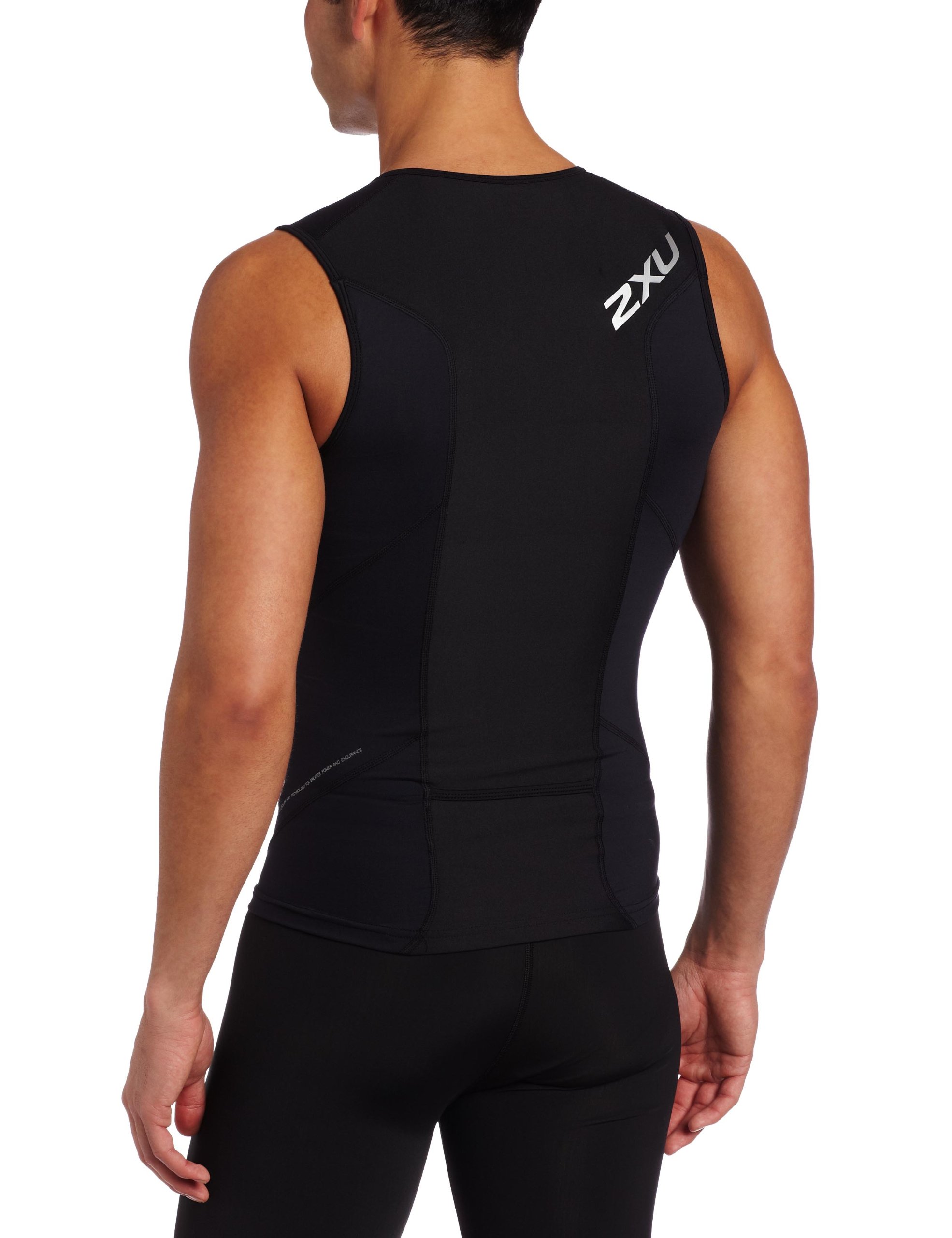 2XU Men's Compression Tri Singlet - Performance Triathlon Top for Cycling, Running & Swimming - Moisture Wicking & Breathable Workout Shirt for Athletes & Fitness Enthusiasts