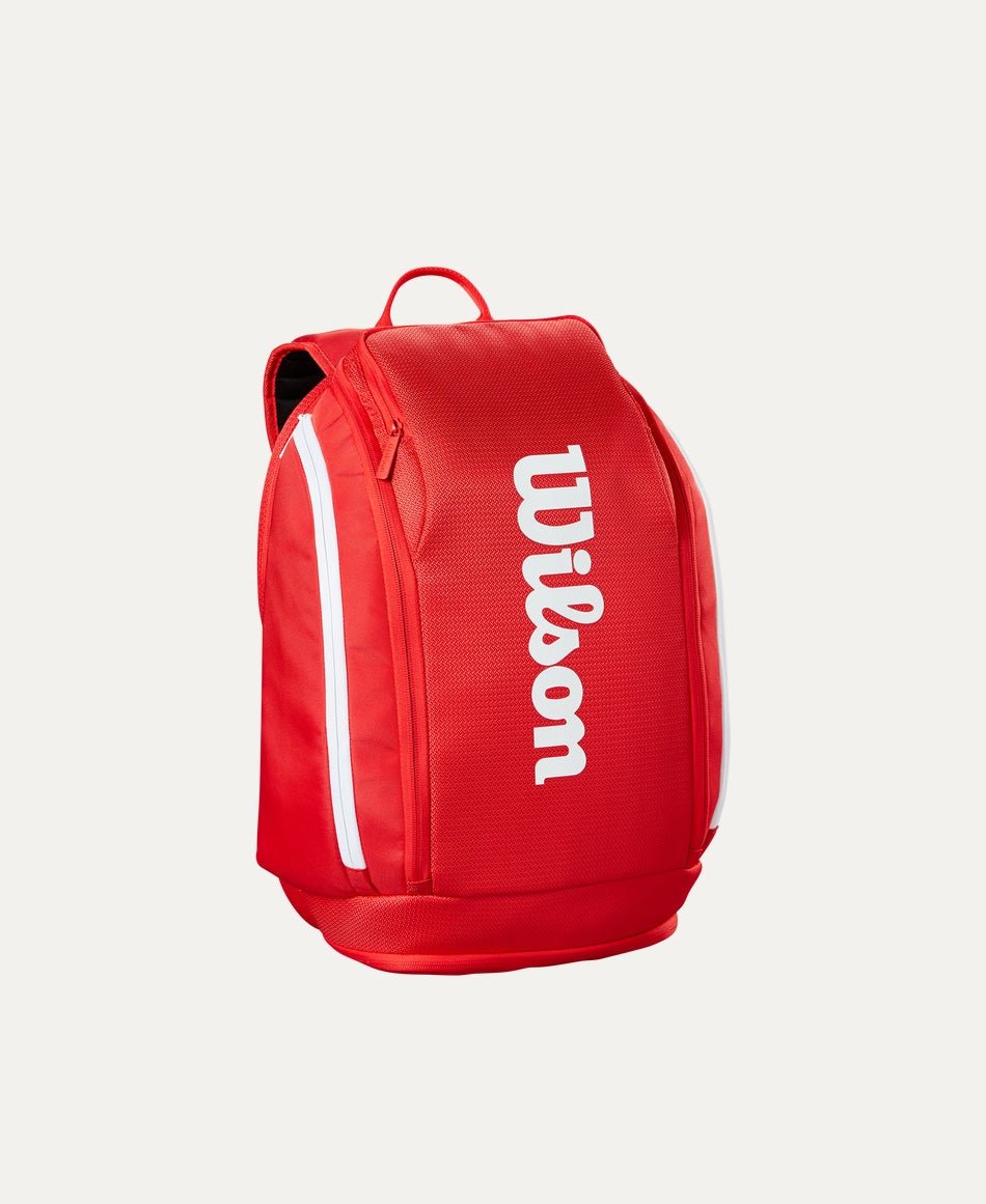 Wilson Super Tour Backpack 2025 - Premium Durable Tennis Backpack with Ventilated Shoe Compartment, Red | Perfect for Tennis Players, Gym Enthusiasts & Travel