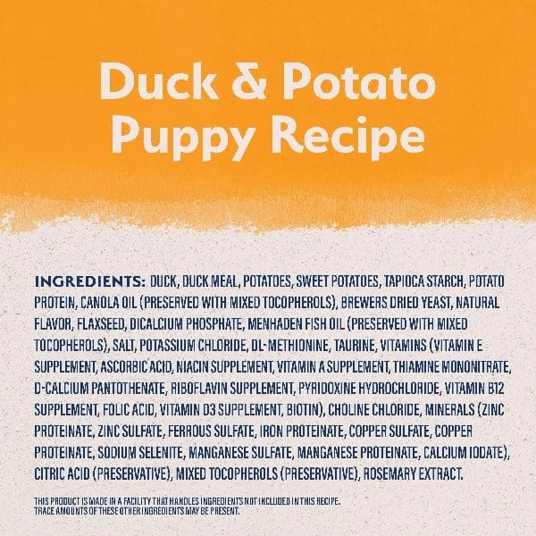 Natural Balance Reserve Grain-Free Duck & Potato Puppy Recipe Dry Dog Food – High-Protein Puppy Food for Healthy Growth, Digestive Support & Skin Care – Ideal for Small & Medium Breed Puppies
