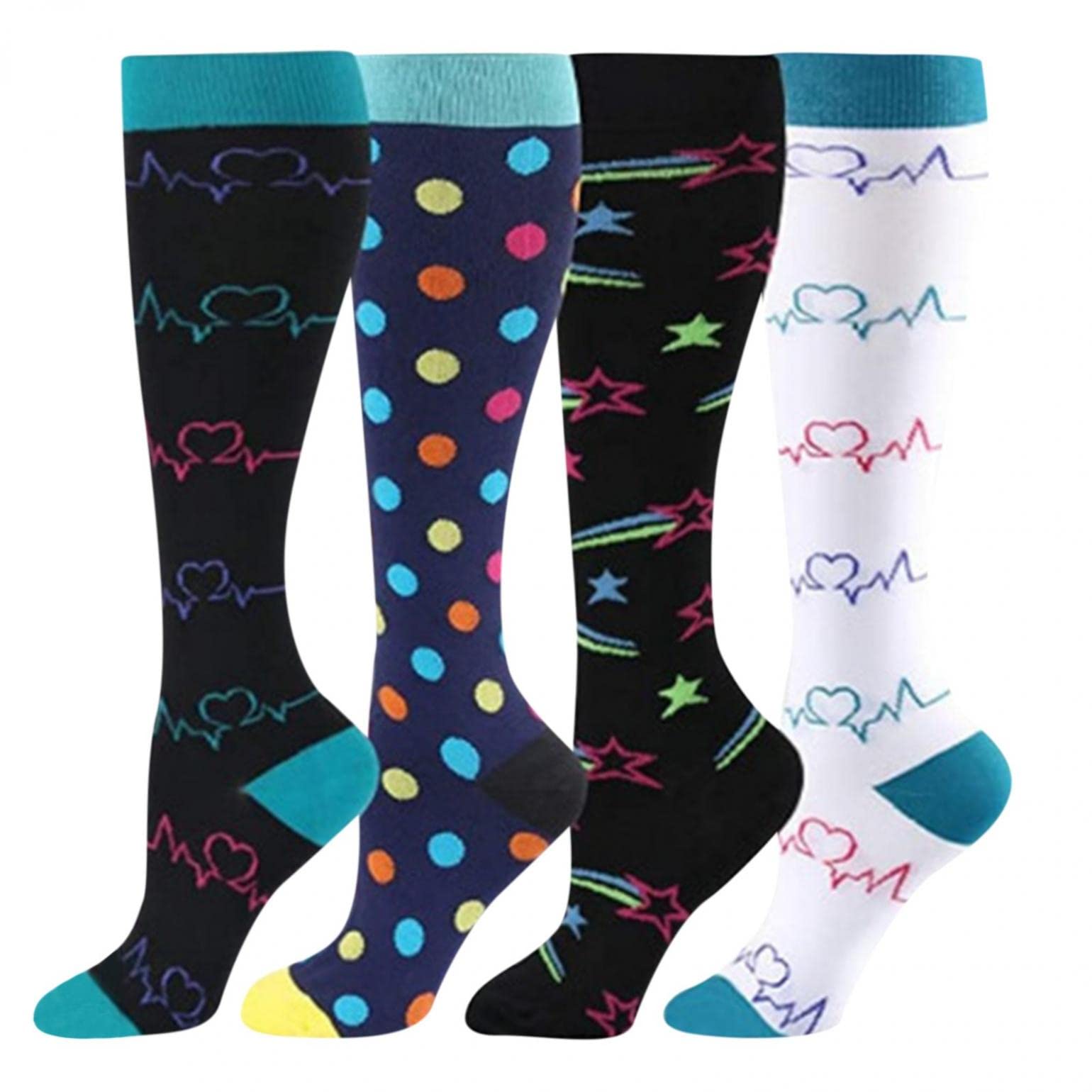 Women's Compression Calf Socks - Sports & Fitness (Black, L-XL)