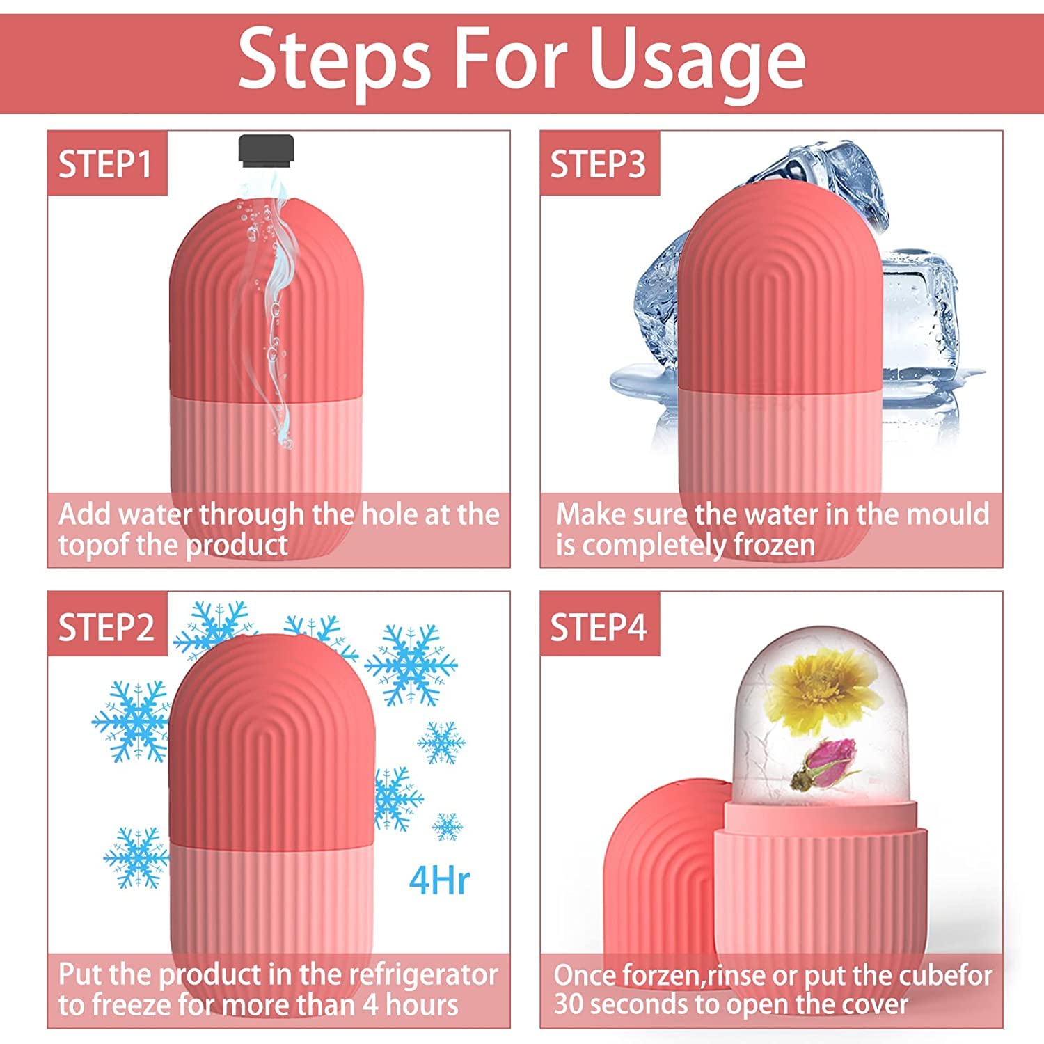 Kujo Ice Face Roller Massager for Skin Care - Cooling Facial Massager for Eyes, Neck & Migraine Relief | Reusable Silicone Ice Roller to Reduce Puffiness, Dark Circles & Wrinkles | Perfect for Morning Routine & Post-Workout Recovery