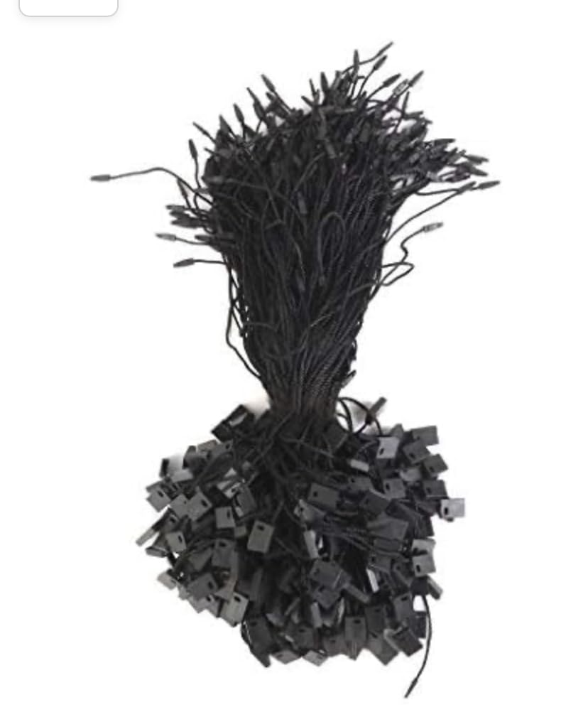 MHK Black Garment Tag Thread - 1000 Pcs Clothing Hang Tag Strings & Cords for Apparel Labels | Perfect for Retail Clothing Tags, Boutique Branding & DIY Fashion Projects