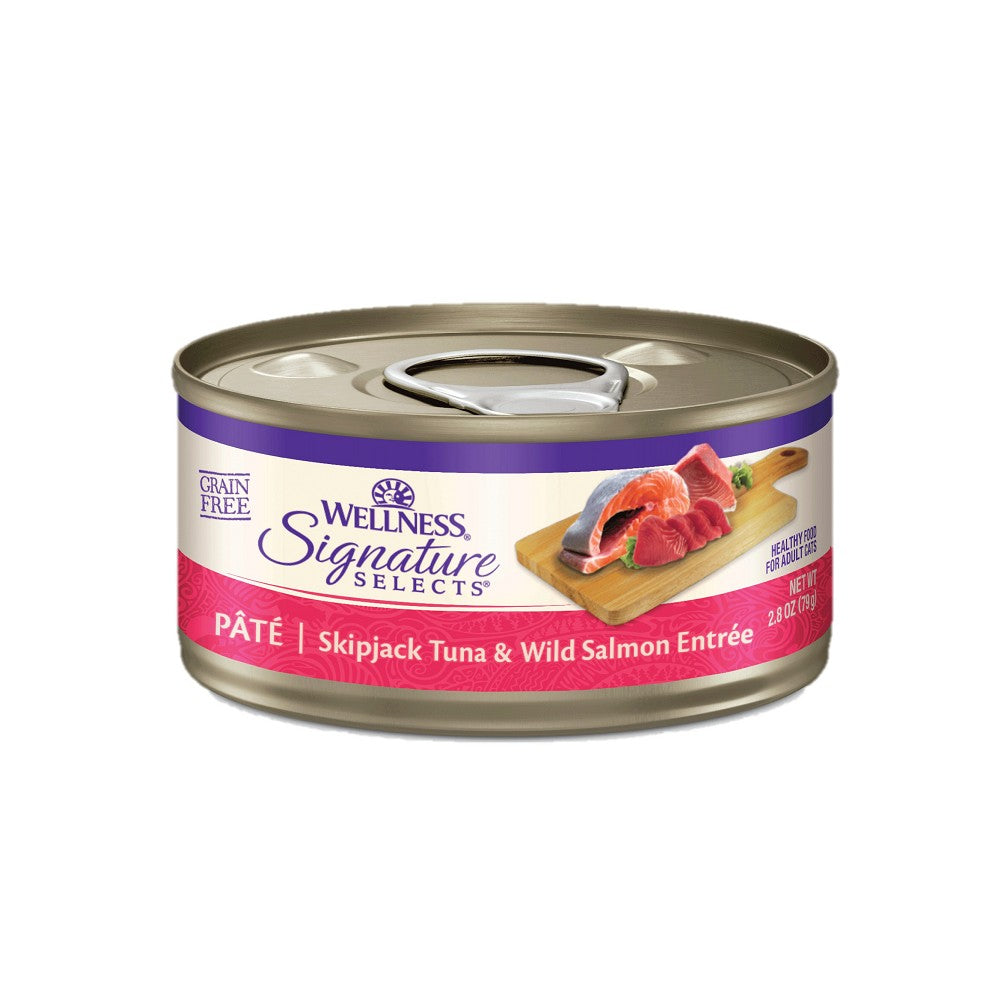 Premium Skipjack Tuna & Wild Salmon Pate Entree for Cats - Grain-Free Wet Cat Food - Healthy Protein-Rich Meal for Adult & Senior Cats - Perfect for Picky Eaters & Indoor Cats