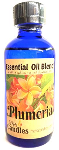 Premium Grade A Plumeria Fragrance Oil - 4oz Blue Glass Bottle, Skin-Safe Essential Oil for Candles, Soap, Lotions & DIY Beauty Products - Perfect for Aromatherapy, Home Scenting & Gift Giving