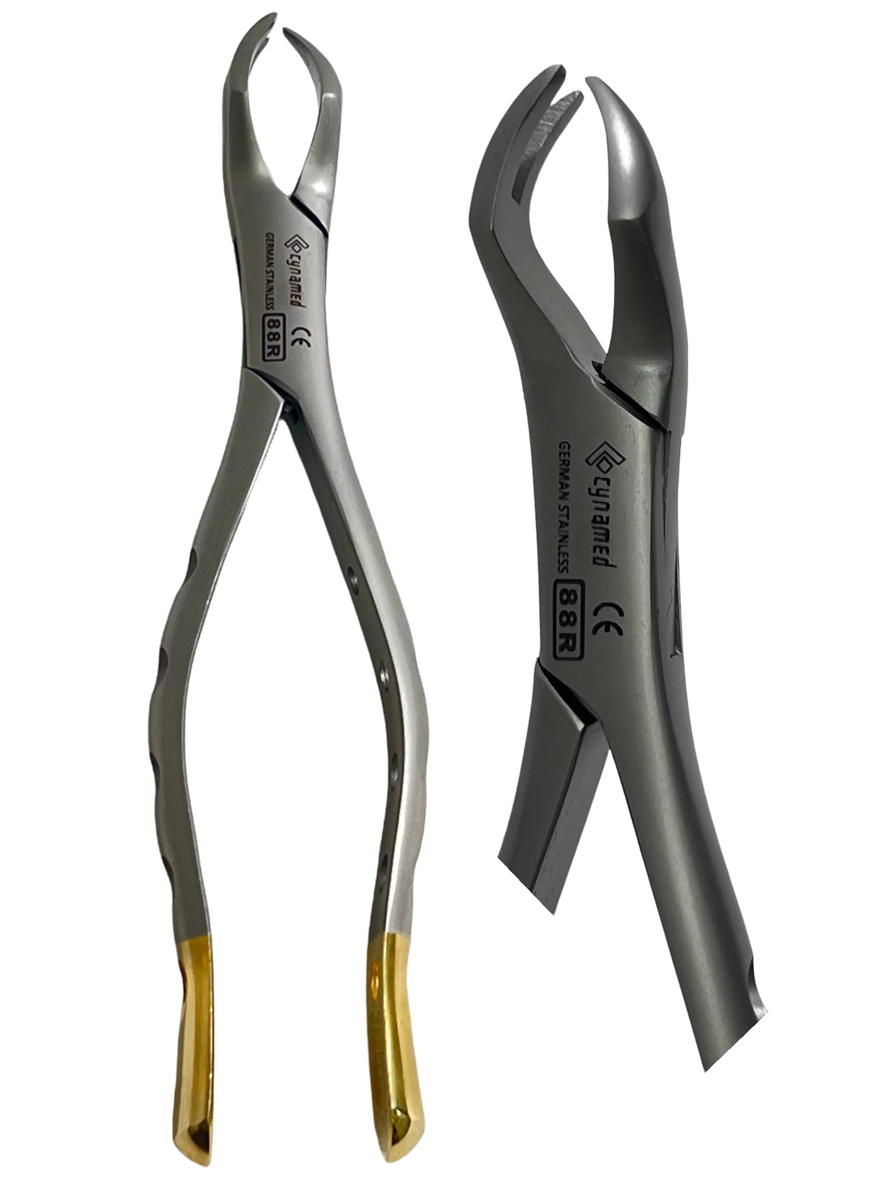 Premium German Stainless Steel Dental Extraction Forceps - Serrated Jaws for Upper/Lower Right/Left 1st & 2nd Molars Removal - Professional Dental Instruments Set of 10 - Ideal for Dentists, Oral Surgeons & Dental Clinics