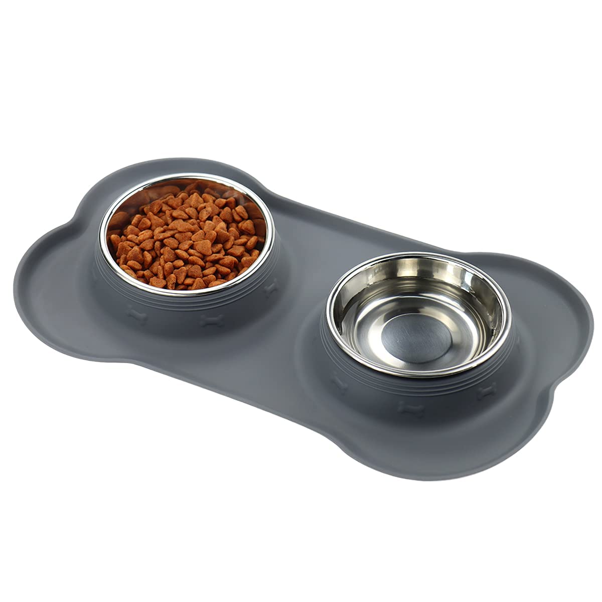 TERXA Non-Slip Pet Bowl Set - Stainless Steel Food & Water Dish for Dogs & Cats - Home & Travel Use