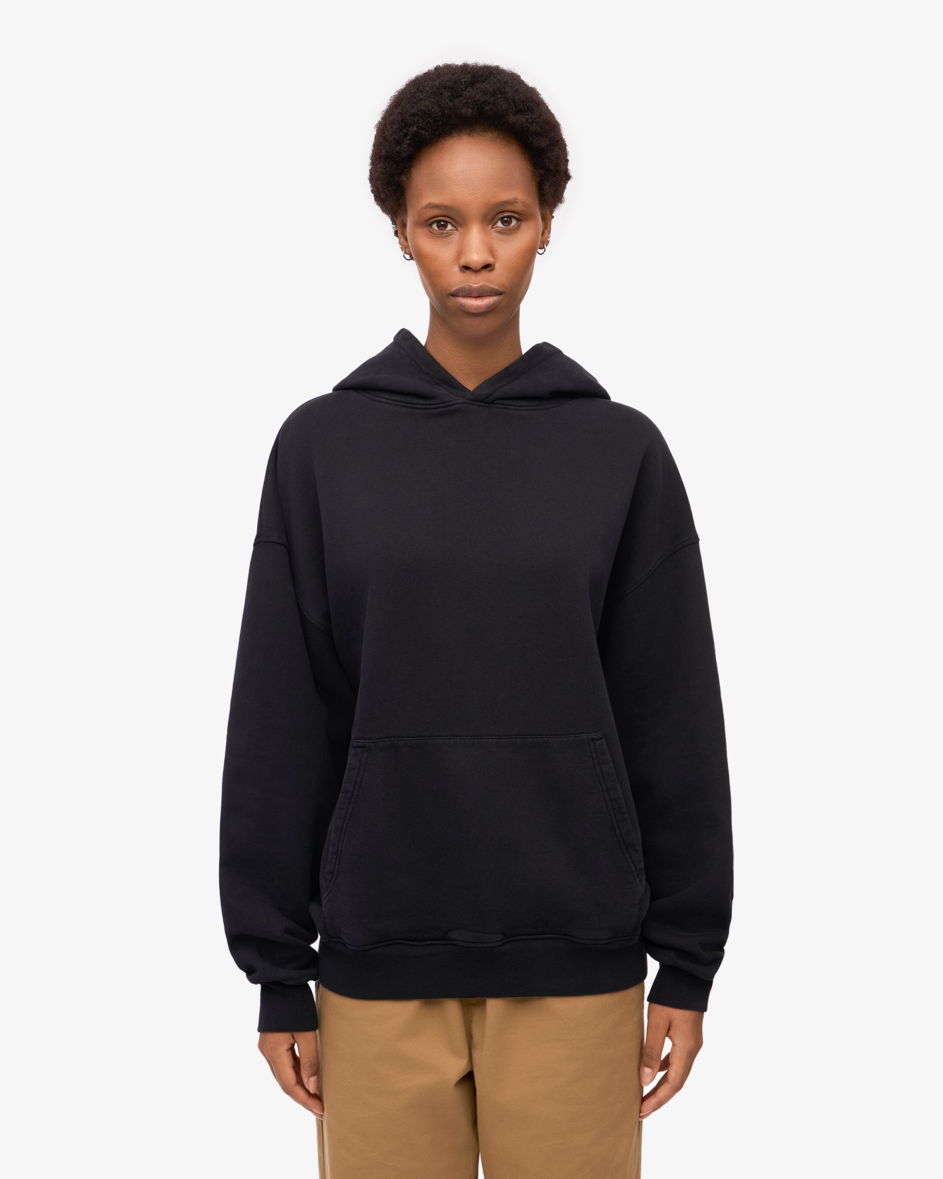 Organic Oversized Hoodie - Deep Black | Soft & Comfortable Unisex Pullover for Men & Women | Perfect for Casual Wear, Lounging & Outdoor Activities
