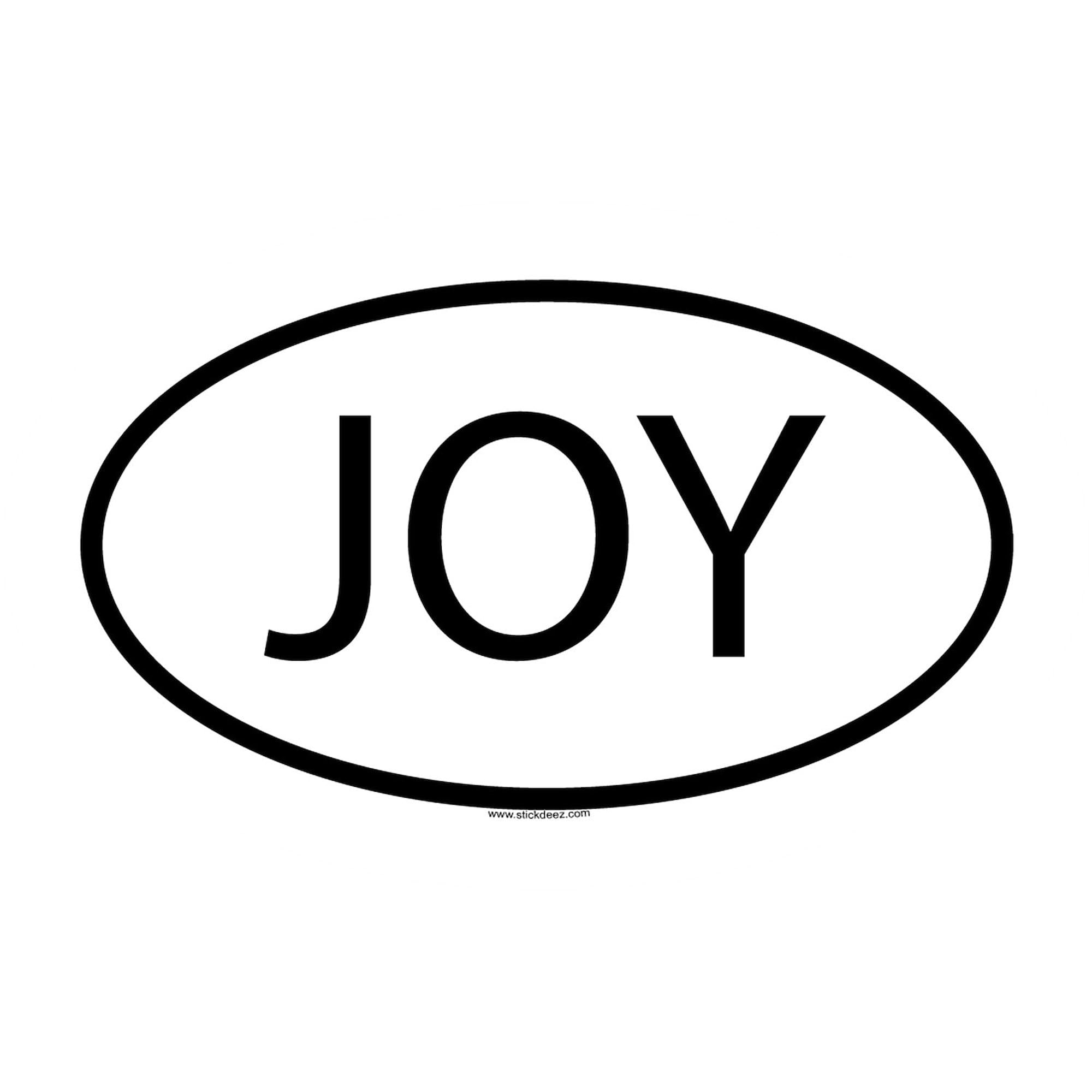 JOY Oval Car Bumper Sticker - Perfect for Cars & Laptops