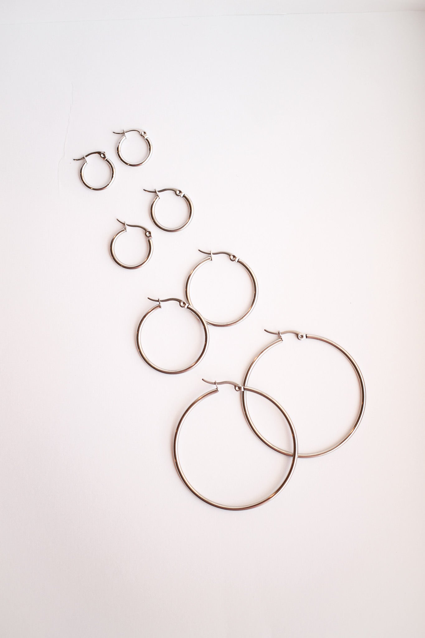Silver Megan Hoop Earrings - 4 Size Options for Women | Perfect for Everyday Wear, Parties & Gifts