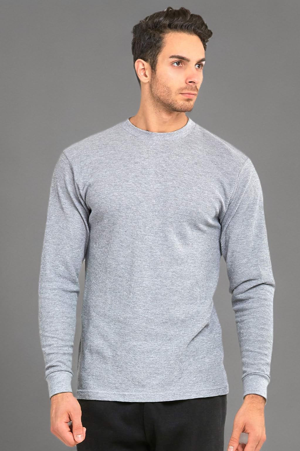 Men's Classic Waffle-Knit Thermal Long Sleeve Shirt - Warm Winter Base Layer for Outdoor Activities & Layering