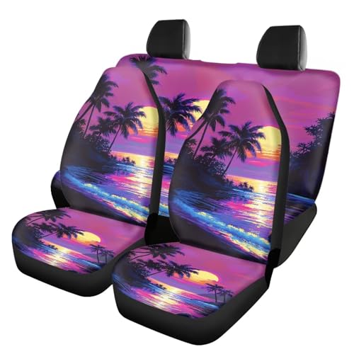 Purple Sunset Coconut Tree