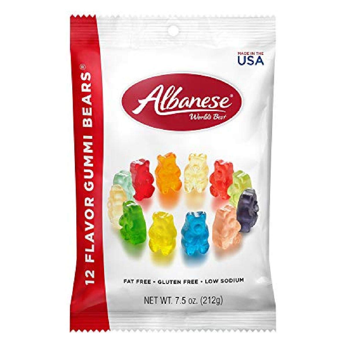 Albanese World's Best 12 Flavor Gummy Bears - 7.5oz Bag (Pack of 12) - Individually Wrapped Soft & Chewy Candy Snacks - Fruity Flavor Assortment - Perfect for Parties, Movie Nights & Office Treats