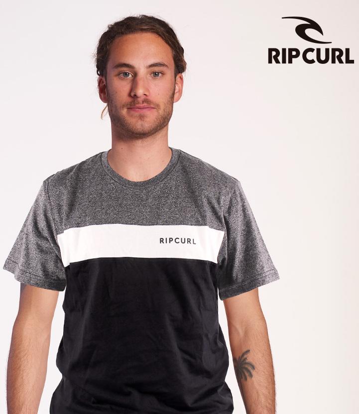 Rip Curl Men's Standard Undertow T-Shirt - Grey, White & Black - Casual Wear for Surfing, Beach & Everyday Comfort