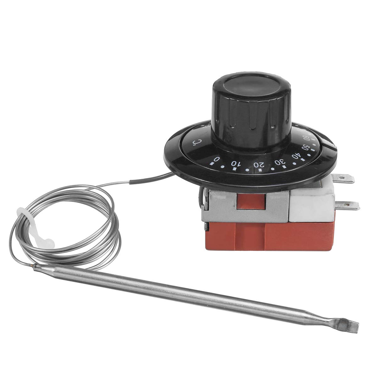 MACHSWON Universal Capillary Thermostat TS-120SR - Adjustable 0-120°C Temperature Controller for Cooling Radiators & Fan Control - Perfect for HVAC Systems, Refrigeration Units, and Industrial Equipment Cooling
