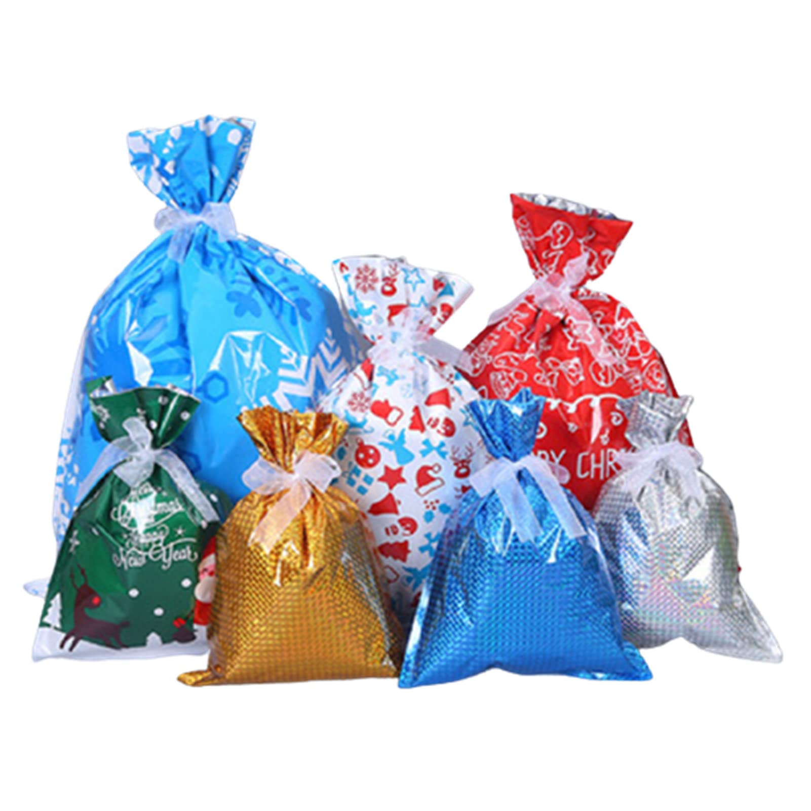 VALINK Christmas Drawstring Gift Bags - 30/35pcs Xmas Themed Printed Wrapping Pouches for Candy, Gifts & Holiday Decorations | Perfect for Christmas Parties, Home Decor & Festive Celebrations