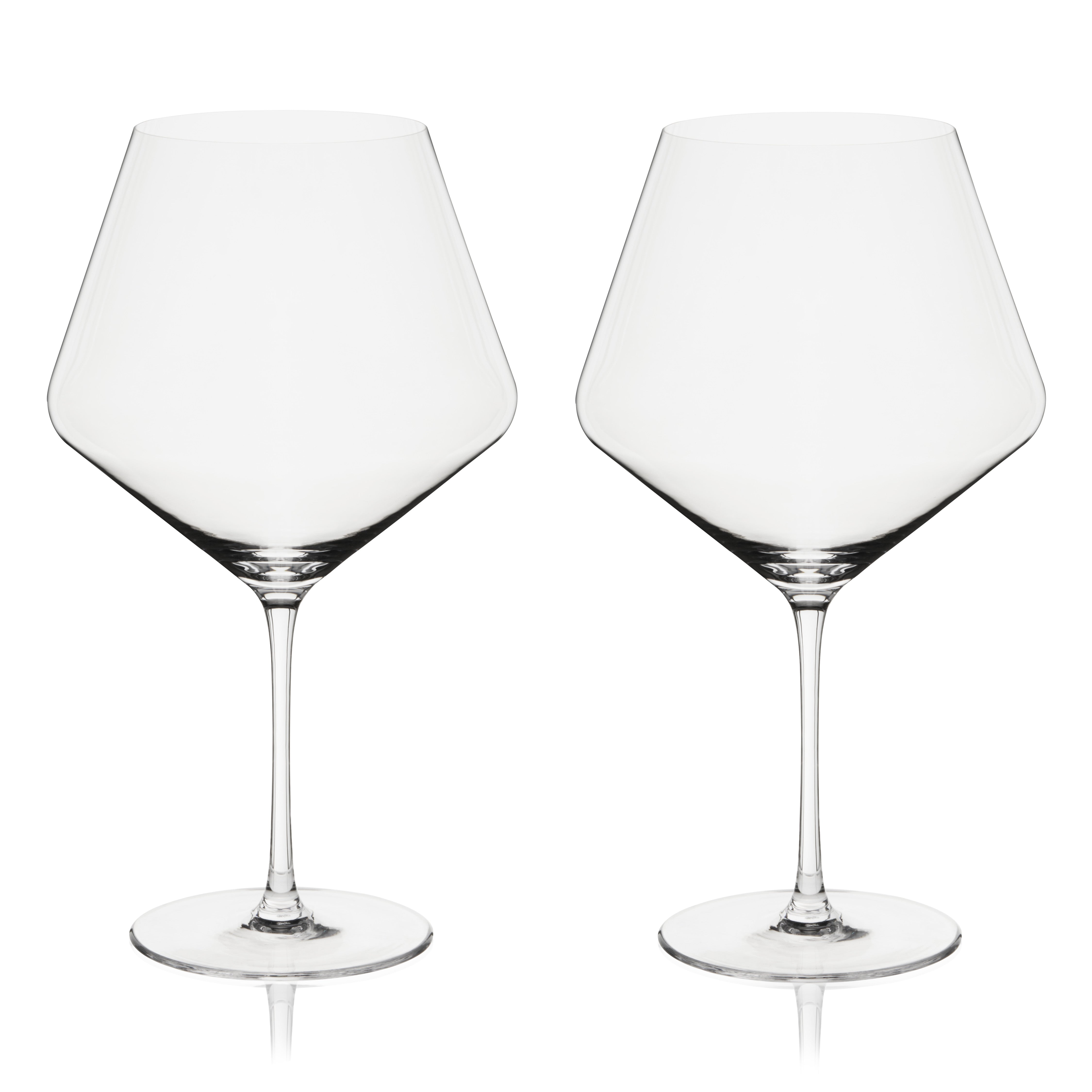 Premium Liminal Burgundy Wine Glasses Set of 2 - Elegant Stemware for Red Wine, Cabernet & Bordeaux - Perfect for Dinner Parties, Romantic Evenings & Wine Tasting Events