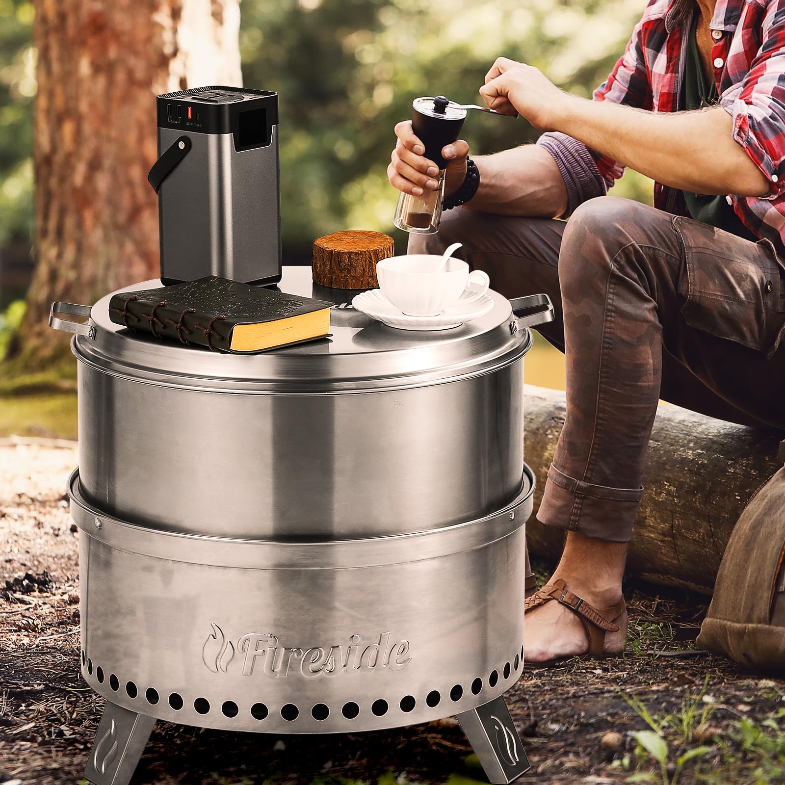 TURBRO Fireside Pluto R19 Lid - 19 Inch 304 Stainless Steel Fire Pit Cover for Outdoor & Camping - Perfect for Patio, Backyard, and RV Fire Pit Protection
