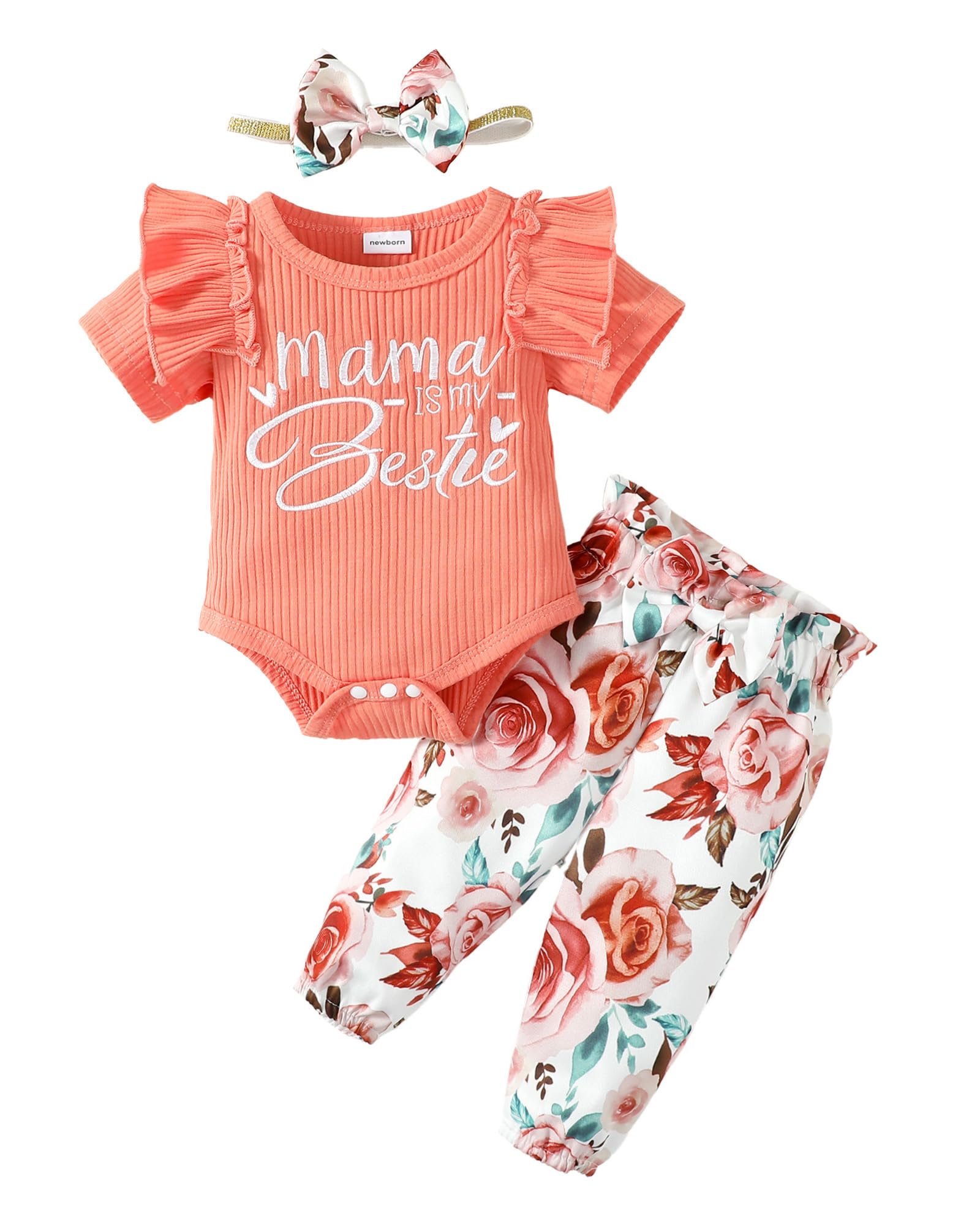 **Adorable Baby Girl Clothes Set – Long Sleeve Romper & Pants Outfit for Newborns | Soft & Warm Fall/Winter Infant Wear | Perfect for Holidays, Photos & Daily Playtime**