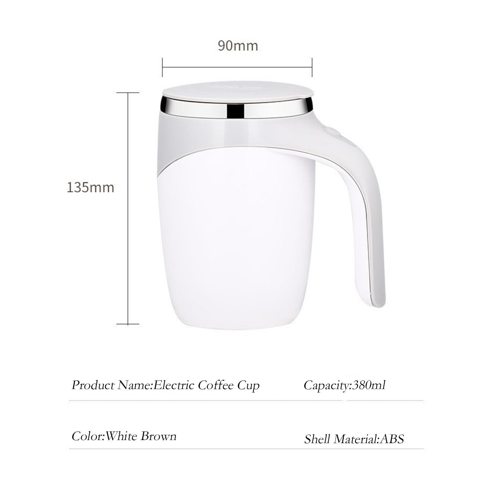 2 Pack Self Stirring Coffee Mug 380ml with Lid - for Office, Home & Travel