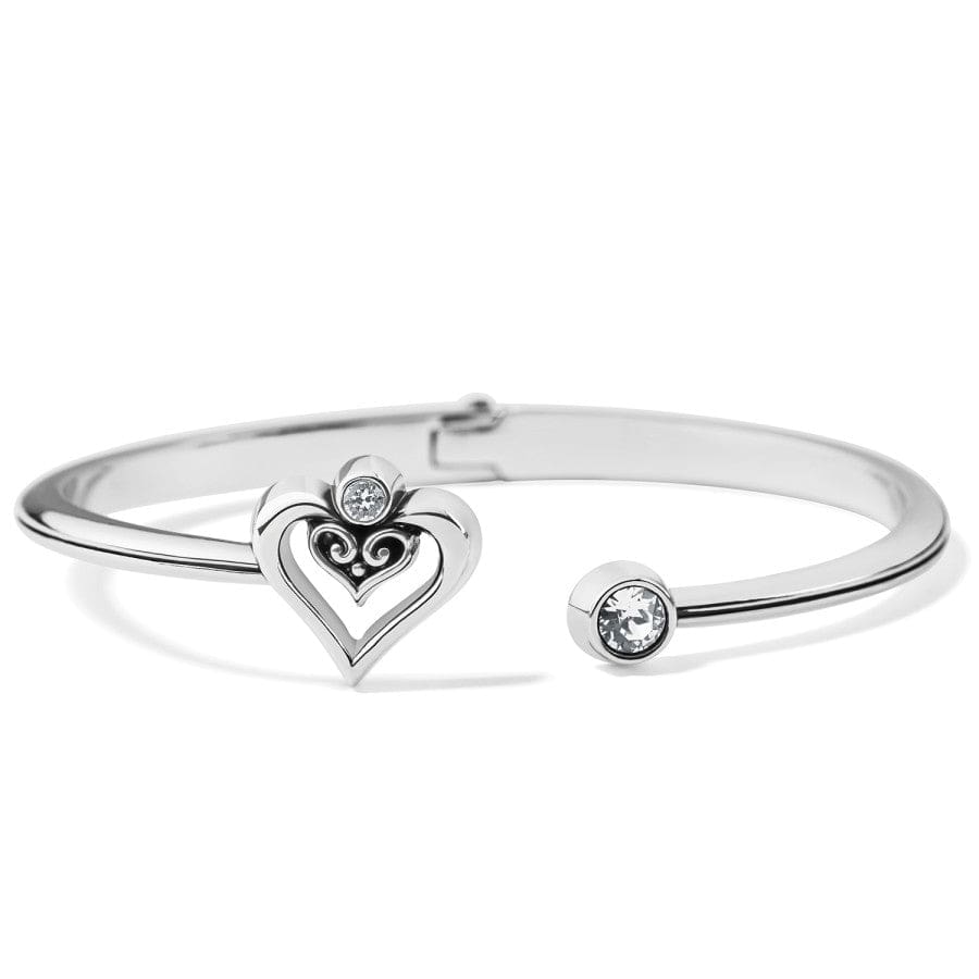 Alcazar Duet Heart Open Hinged Bangle Bracelet for Women - Romantic Gift for Valentine's Day, Anniversary, or Special Occasions
