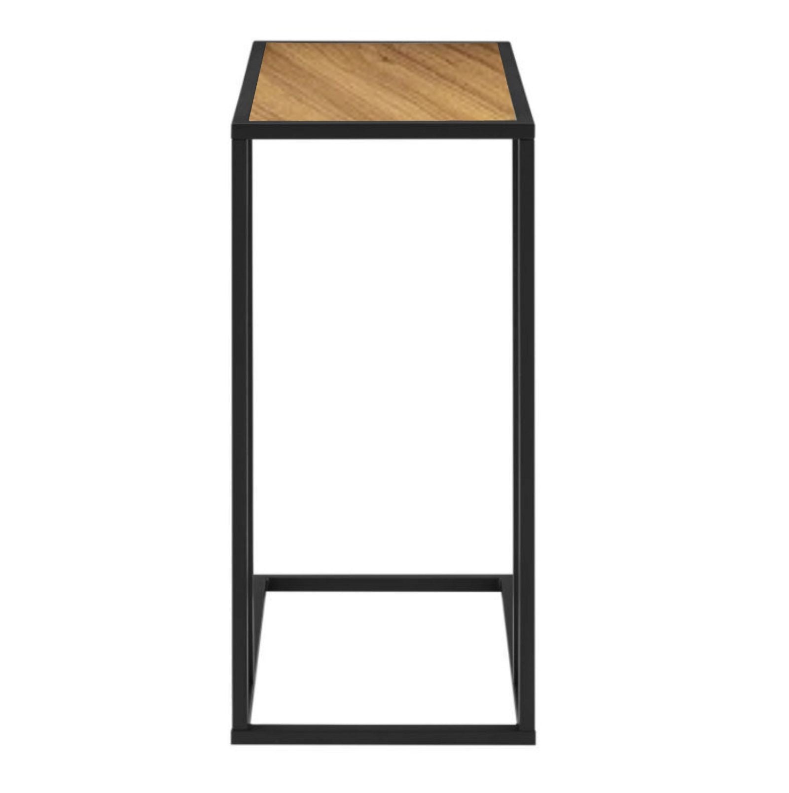 Modern Openstyle Side Table - English Oak with Black Frame by Urban Style - Perfect for Living Room, Bedroom, or Office Decor