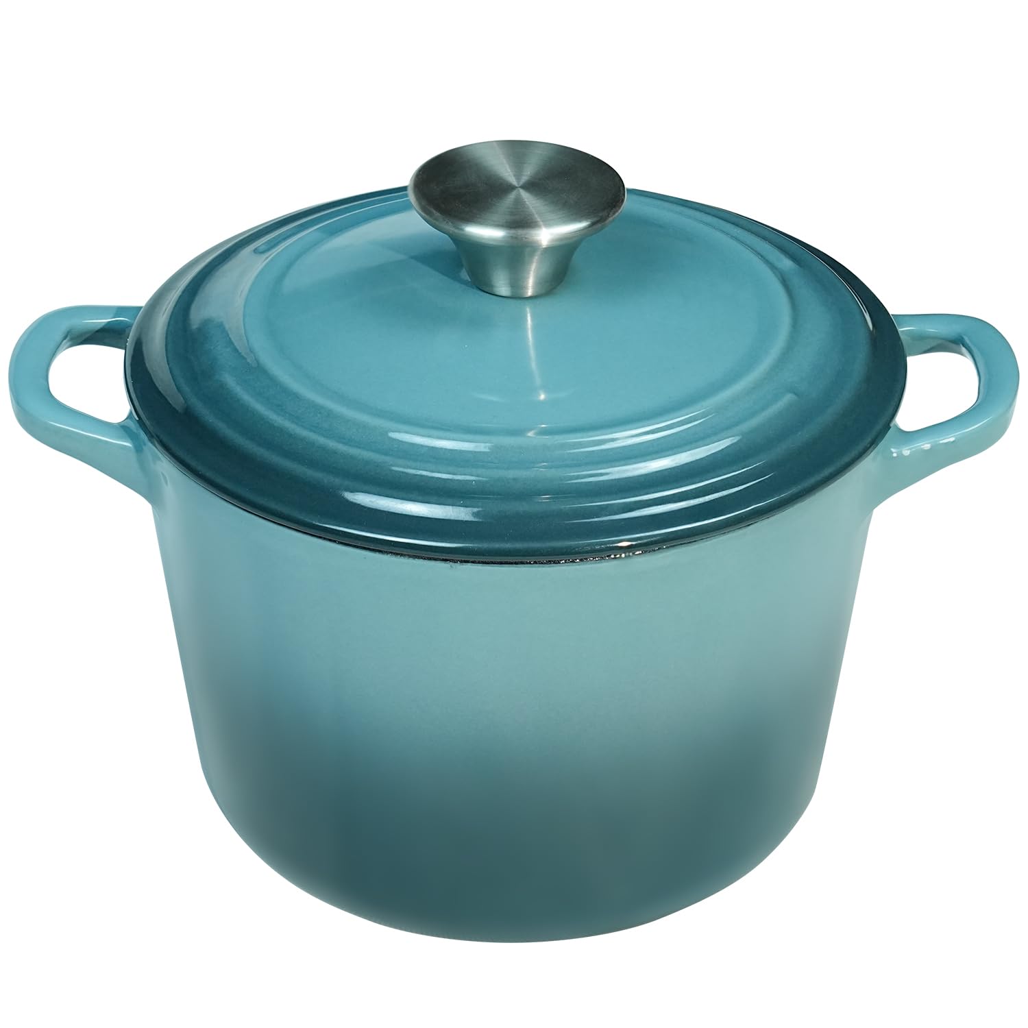 Premium 2.8 qt Enameled Cast Iron Dutch Oven with Lid - Slate Blue Bread Baking Pot, Rice Cooker & Stew Pot with Heat-Resistant Handles | Perfect for Oven, Stovetop & Camping Cooking