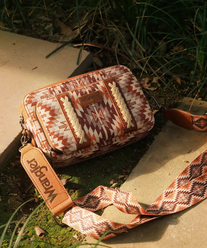 Wrangler Aztec Printed Crossbody Purse - Stylish Boho Shoulder Bag for Women | Perfect for Travel, Shopping & Everyday Use