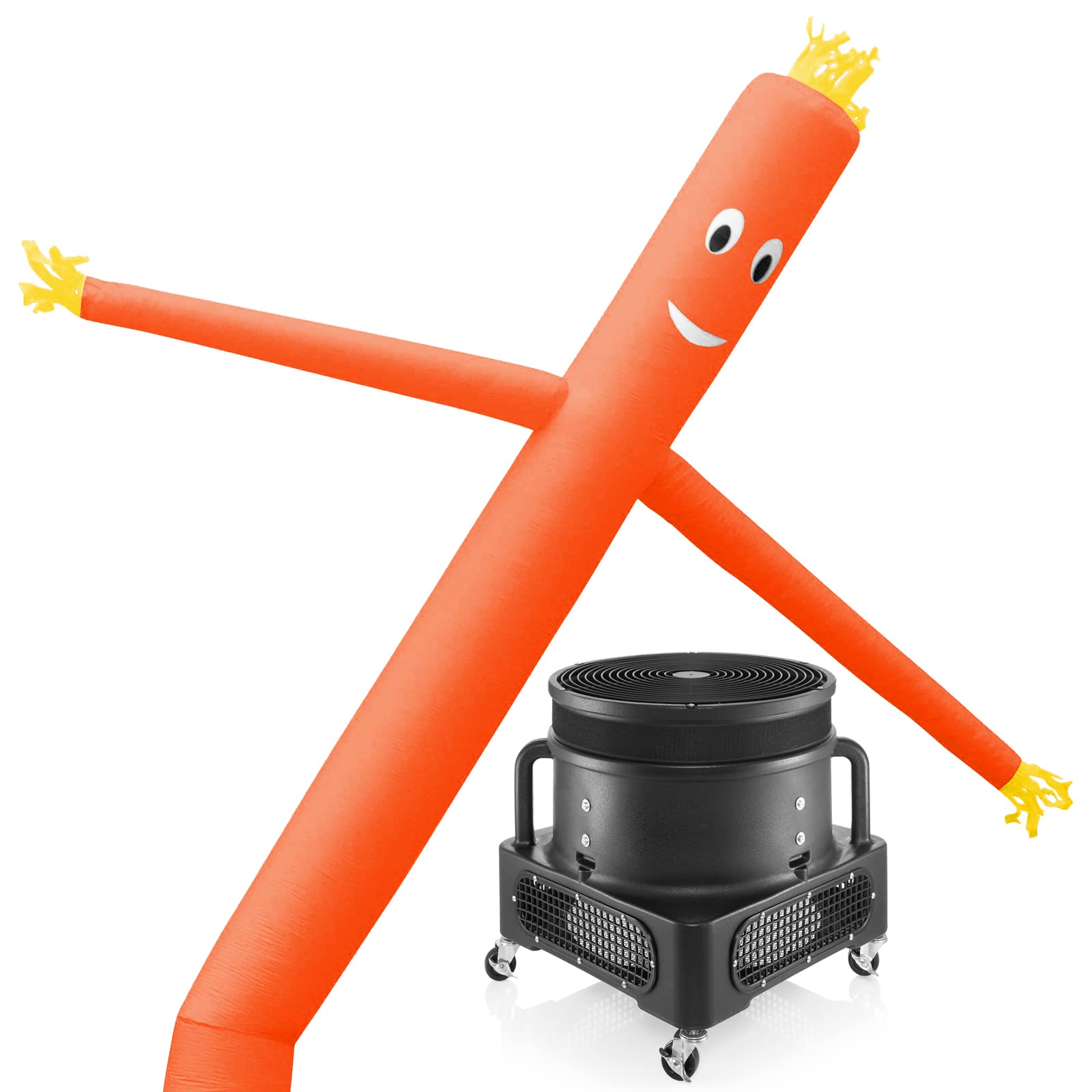 20ft Tall Orange Air Inflatable Dancer Tube Puppet with Blower Fan - Halloween Party Decoration, Car Dealership Promotion, Grand Opening Event Advertising