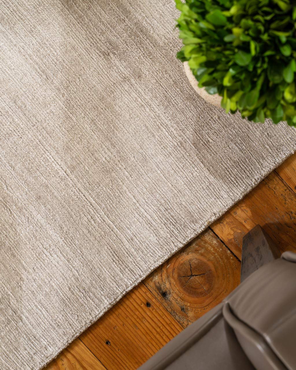 Eco-Friendly Handmade Natural Fiber Area Rug - Rectangle Manning Contemporary Design, Hand Loomed Durable Accent Rug, Light Grey 6' x 9' for Living Room, Bedroom & Office Decor