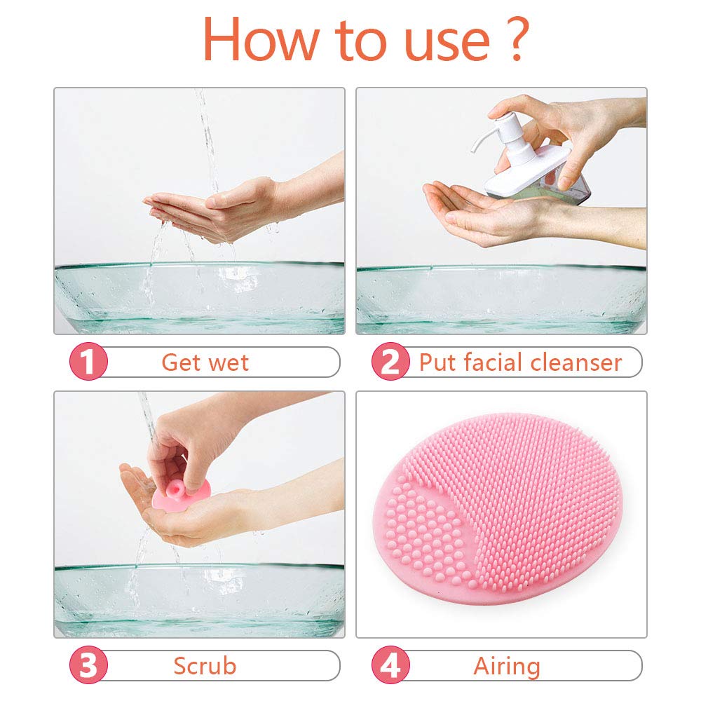 10PCS Silicone Facial Cleansing Brush Set - Super Soft Exfoliating Face Scrubber for Acne & Blackhead Removal - Gentle Handheld Skin Cleanser for Sensitive, Dry & Delicate Skin - Perfect for Daily Skincare & Makeup Removal Routine
