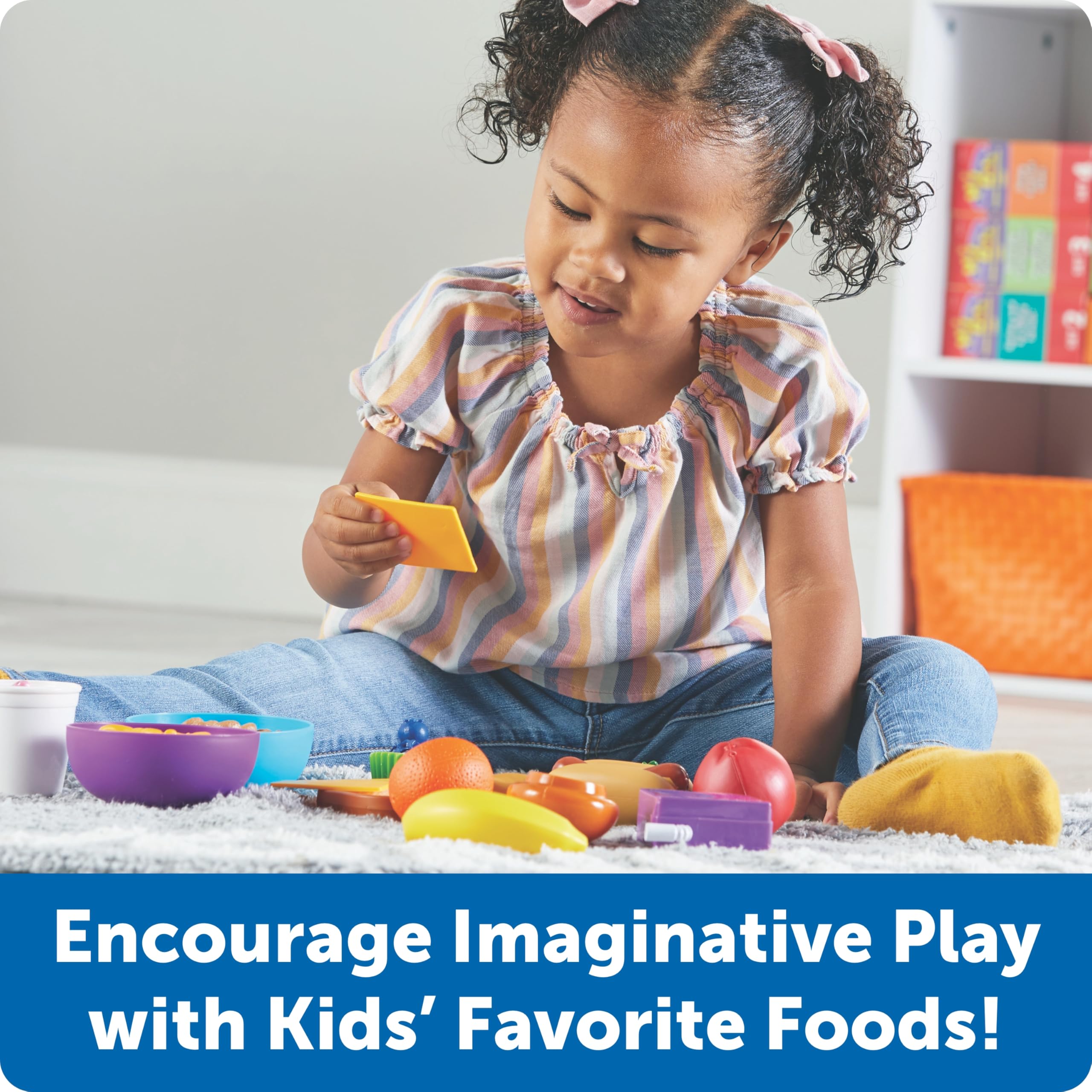 Learning Resources New Sprouts Munch It! Pretend Play Food Set - 20 Piece Toddler Picnic Toy for Imaginative Play & Early Learning - Perfect for Daycare, Preschool & Home Playtime - Ages 18 Months+