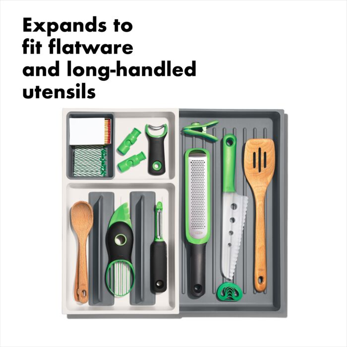 Expandable Kitchen Drawer Organizer - Large Space Saving Utensil Tray for Spoons, Forks & Knives - Perfect for Home, Office or Restaurant Organization