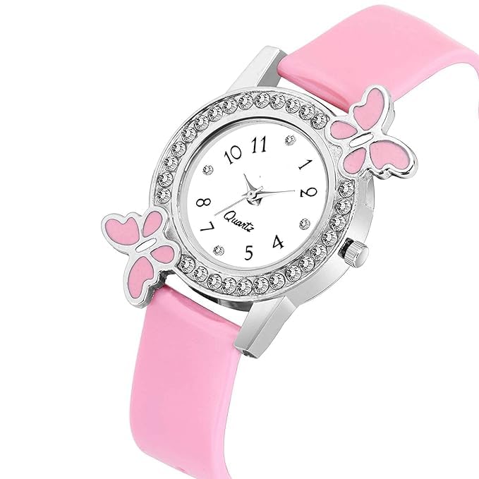 KE GALLERY Butterfly Analog & Digital LED Watch for Girls & Women - 2-Piece Combo Set with Day/Date Display | Perfect for School, Sports & Everyday Wear